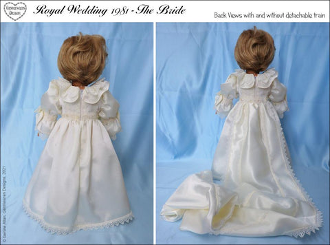 Genniewren 18 Inch Historical Royal Wedding 1981 The Bride 18 inch Doll Clothes Pattern Pixie Faire