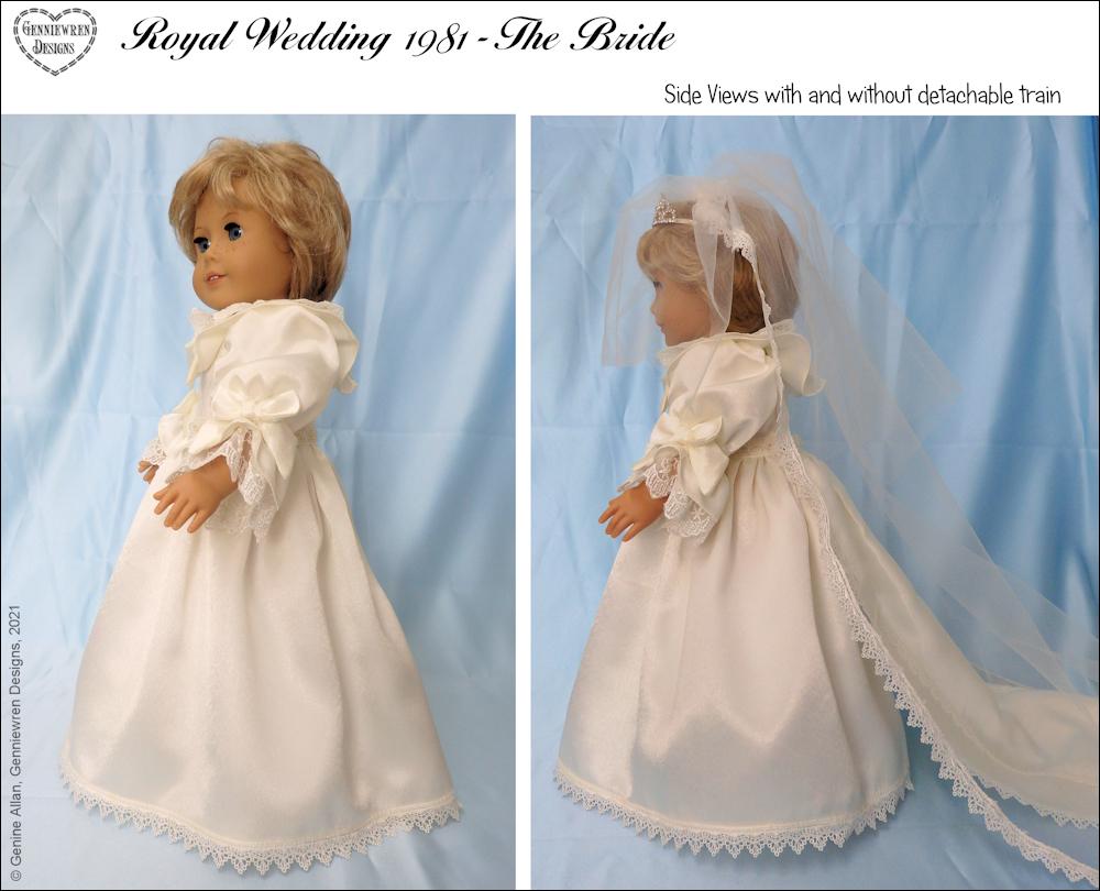Genniewren 18 Inch Historical Royal Wedding 1981 The Bride 18 inch Doll Clothes Pattern Pixie Faire
