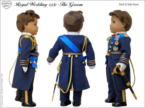 Genniewren 18 Inch Historical Royal Wedding 1981 The Groom 18 inch Doll Clothes Pattern Pixie Faire