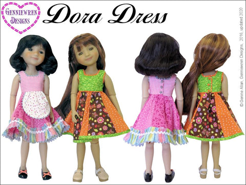 Genniewren WellieWishers Dora Dress 14-15" Doll Clothes Pattern Pixie Faire