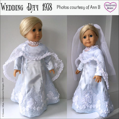 Genniewren 18 Inch Historical Wedding Day 1978 18" Doll Clothes Pattern Pixie Faire