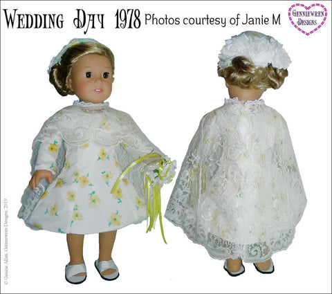 Genniewren 18 Inch Historical Wedding Day 1978 18" Doll Clothes Pattern Pixie Faire