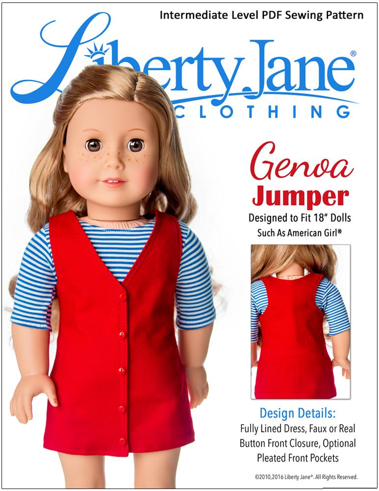 Liberty Jane 18 Inch Modern Genoa Jumper 18" Doll Clothes Pattern Pixie Faire