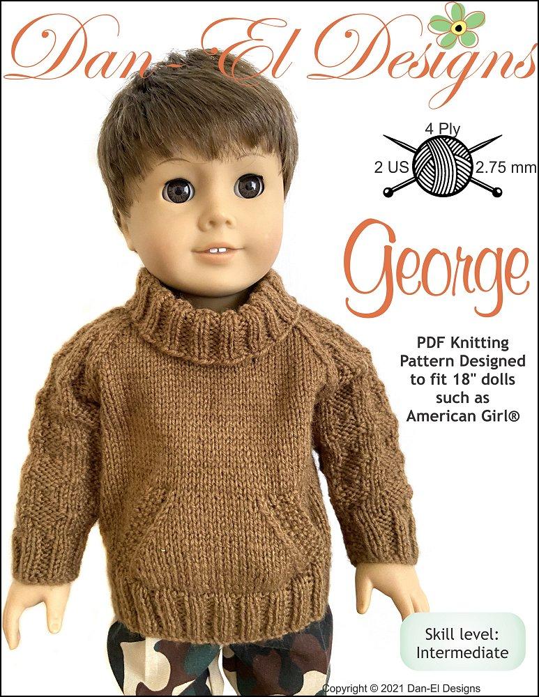 George Lancaster Pattern Dan-El Designs George Doll Clothes Knitting Pattern 18 inch American ...
