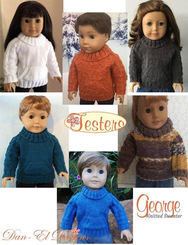 Dan-El Designs Knitting George 18" Doll Clothes Knitting Pattern Pixie Faire