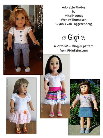 Little Miss Muffett 18 Inch Modern Gigi 18" Doll Clothes Pattern Pixie Faire