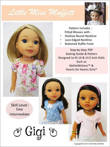 Little Miss Muffett WellieWishers Gigi 14-14.5" Doll Clothes Pattern Pixie Faire