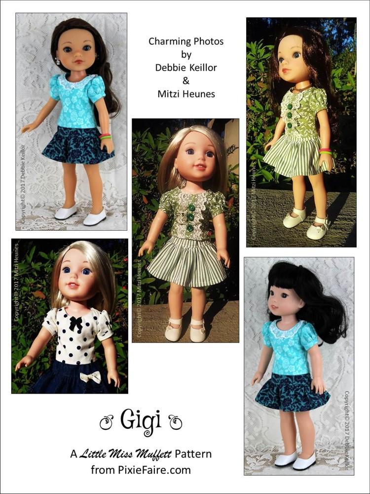 Little Miss Muffett WellieWishers Gigi 14-14.5" Doll Clothes Pattern Pixie Faire
