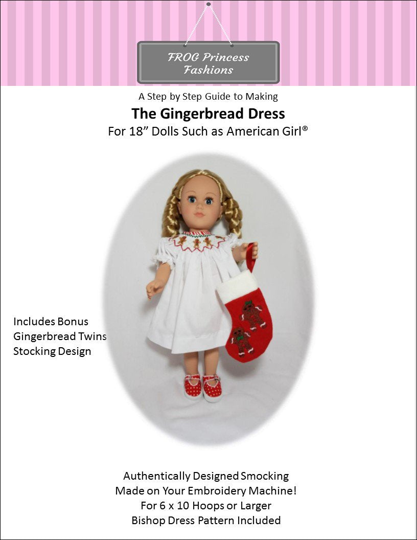 Frog Princess Fashions Gingerbread Dress and Stocking Machine Embroidery Designs