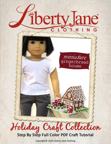 Liberty Jane Tutorials & Crafts Miniature Gingerbread House PDF Tutorial & Video Pixie Faire