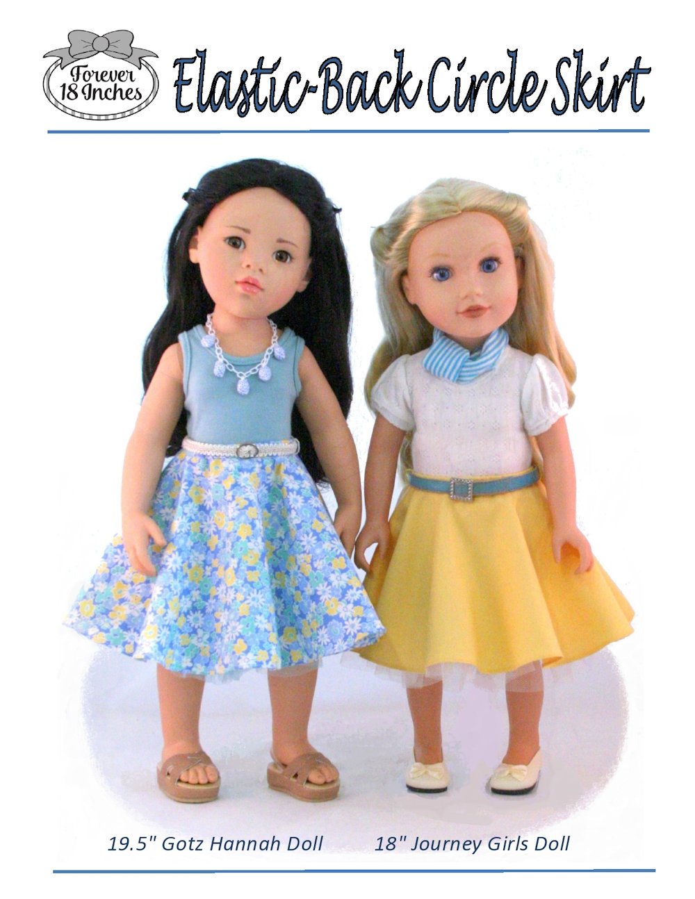 Forever 18 Inches Journey Girl Elastic Back Circle Skirt for 18” Journey Girls and 19” Gotz Dolls Pixie Faire