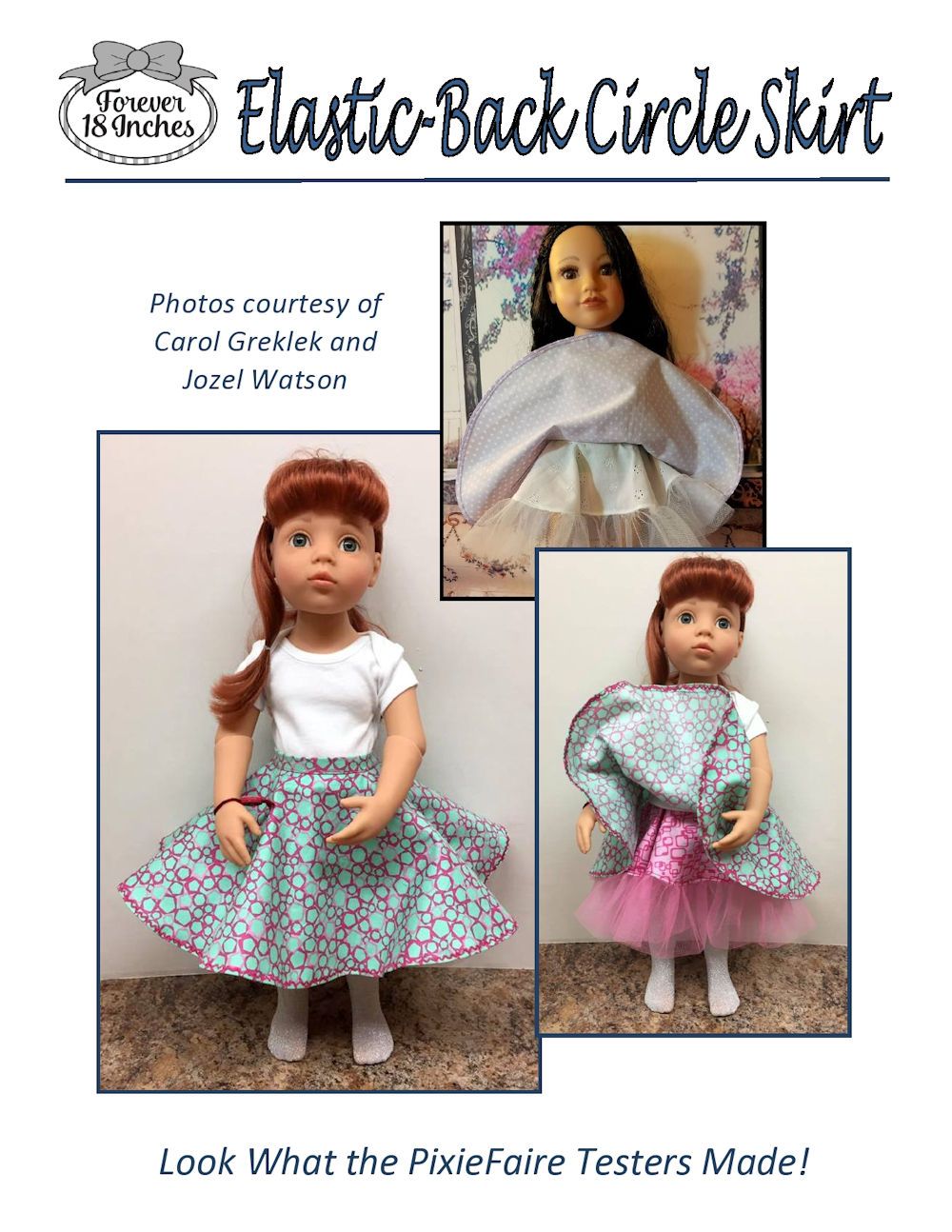 Forever 18 Inches Journey Girl Elastic Back Circle Skirt for 18” Journey Girls and 19” Gotz Dolls Pixie Faire