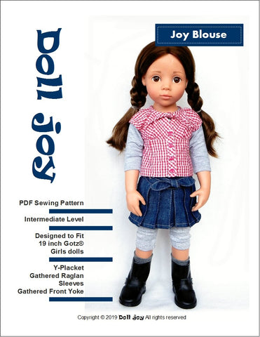 Doll Joy Gotz 19 Inch Joy Blouse Pattern for 19" Gotz Dolls Pixie Faire