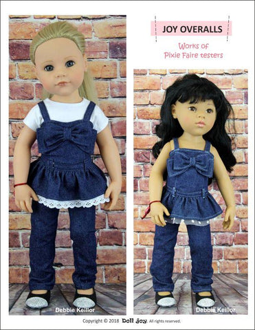 Doll Joy Gotz 19 Inch Joy Overalls Pattern for 19" Gotz Dolls Pixie Faire