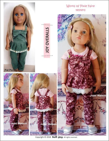 Doll Joy Gotz 19 Inch Joy Overalls Pattern for 19" Gotz Dolls Pixie Faire