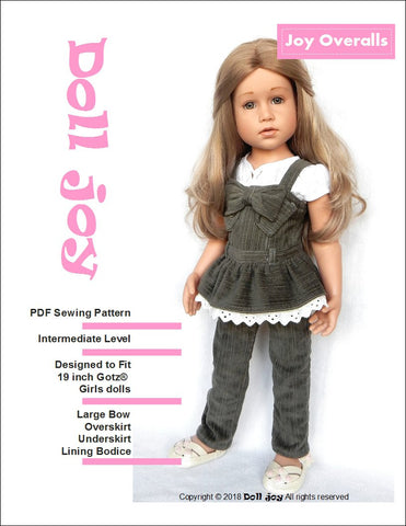 Doll Joy Gotz 19 Inch Joy Overalls Pattern for 19" Gotz Dolls Pixie Faire