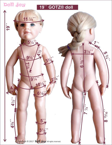 Doll Joy Gotz 19 Inch Leggings Pattern for 19" Gotz Hannah Dolls Pixie Faire