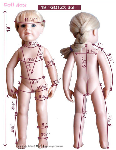 Doll Joy Gotz 19 Inch T-Shirts Pattern for 19" Gotz Dolls Pixie Faire