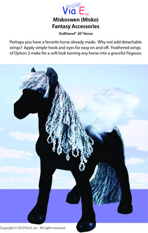 Via E Dollfriends Miskoswen 20" Horse Fantasy Accessories Pattern For Dollfriends Pixie Faire