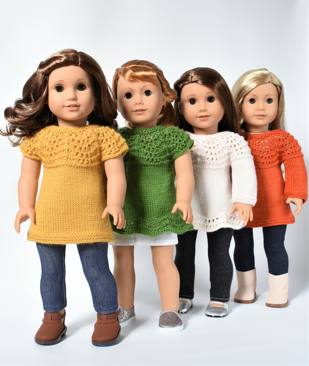 Little Woolens Designs Knitting Gulf Shore Top 18" Doll Clothes Knitting Pattern Pixie Faire
