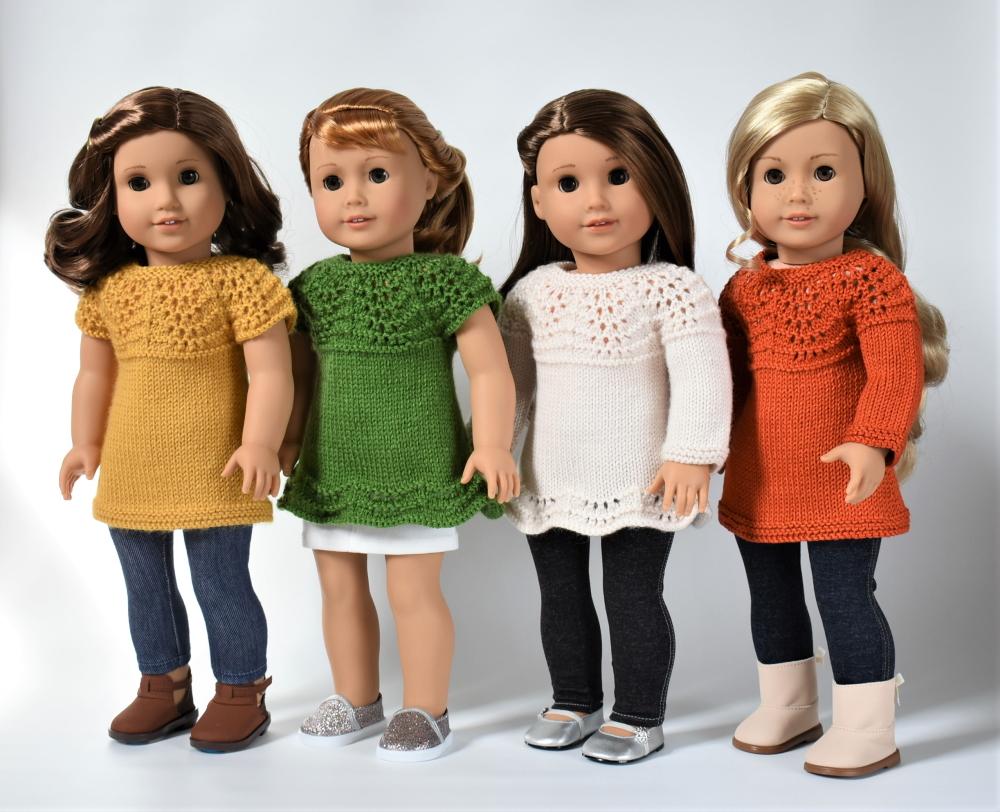Little Woolens Designs Knitting Gulf Shore Top 18" Doll Clothes Knitting Pattern Pixie Faire
