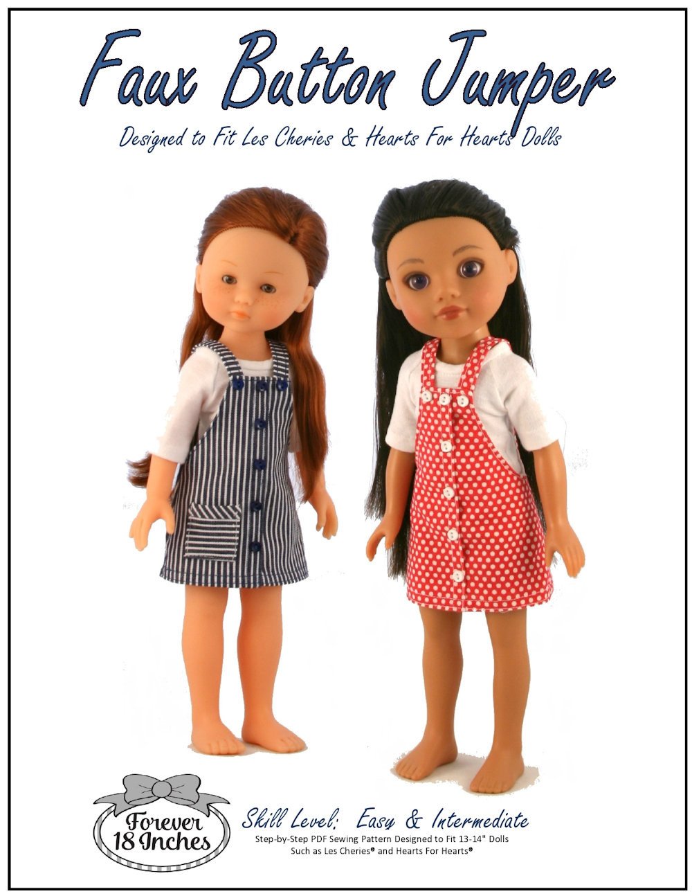 Forever 18 Inches H4H/Les Cheries Faux Button Jumper for 13" - 14" Dolls Pixie Faire