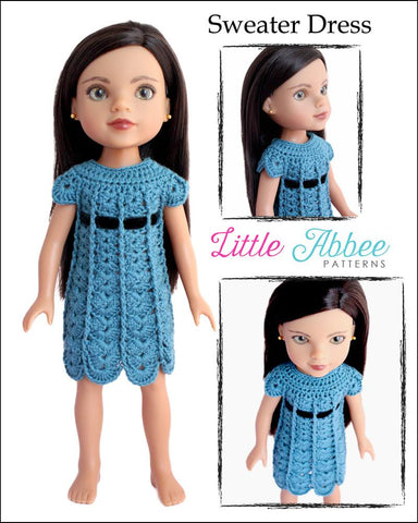 Little Abbee H4H/Les Cheries Sweater Dress Crochet Pattern for Les Cheries and Hearts for Hearts Dolls Pixie Faire