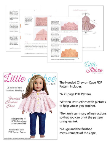 Little Abbee Crochet Hooded Chevron Cape Crochet Pattern Pixie Faire