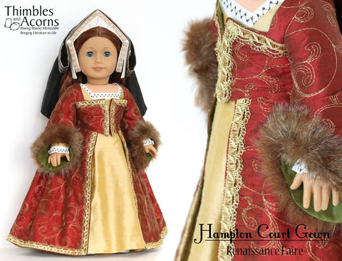 Thimbles and Acorns 18 Inch Historical Renaissance Faire Hampton Court Gown 18" Doll Clothes Pixie Faire