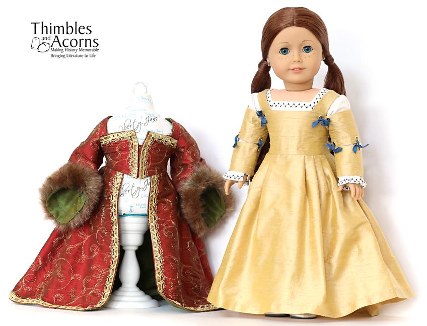 Thimbles and Acorns 18 Inch Historical Renaissance Faire Hampton Court Gown 18" Doll Clothes Pixie Faire