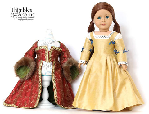Thimbles and Acorns 18 Inch Historical Renaissance Faire Hampton Court Gown 18" Doll Clothes Pixie Faire
