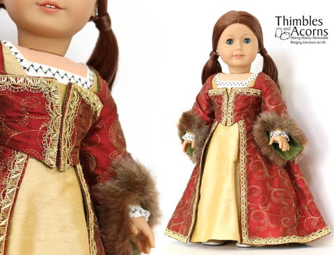 Thimbles and Acorns 18 Inch Historical Renaissance Faire Hampton Court Gown 18" Doll Clothes Pixie Faire