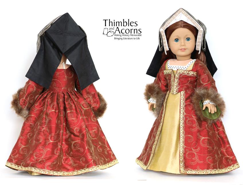 Thimbles and Acorns 18 Inch Historical Renaissance Faire Hampton Court Gown 18" Doll Clothes Pixie Faire