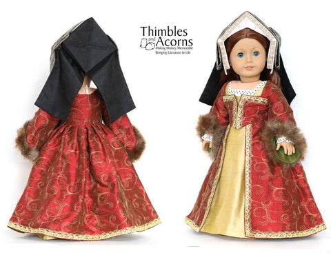 Thimbles and Acorns 18 Inch Historical Renaissance Faire Hampton Court Gown 18" Doll Clothes Pixie Faire