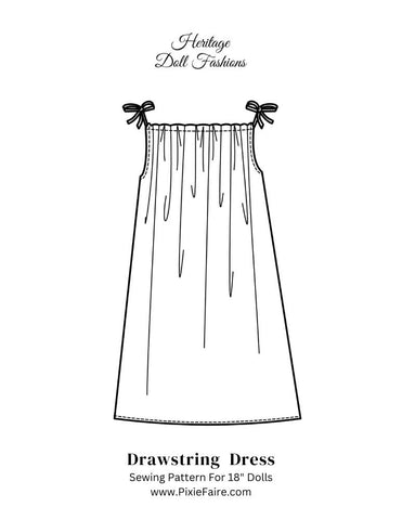 FREE 18 inch doll clothes pattern Drawstring Dress | Heritage Doll ...