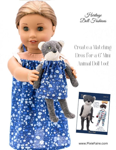 FREE 18 inch doll clothes pattern Drawstring Dress | Heritage Doll Fashions | Pixie Faire PDF Download FREE 18 inch doll clothes pattern Drawstring Dress | Heritage Doll Fashions | Pixie Faire PDF Download