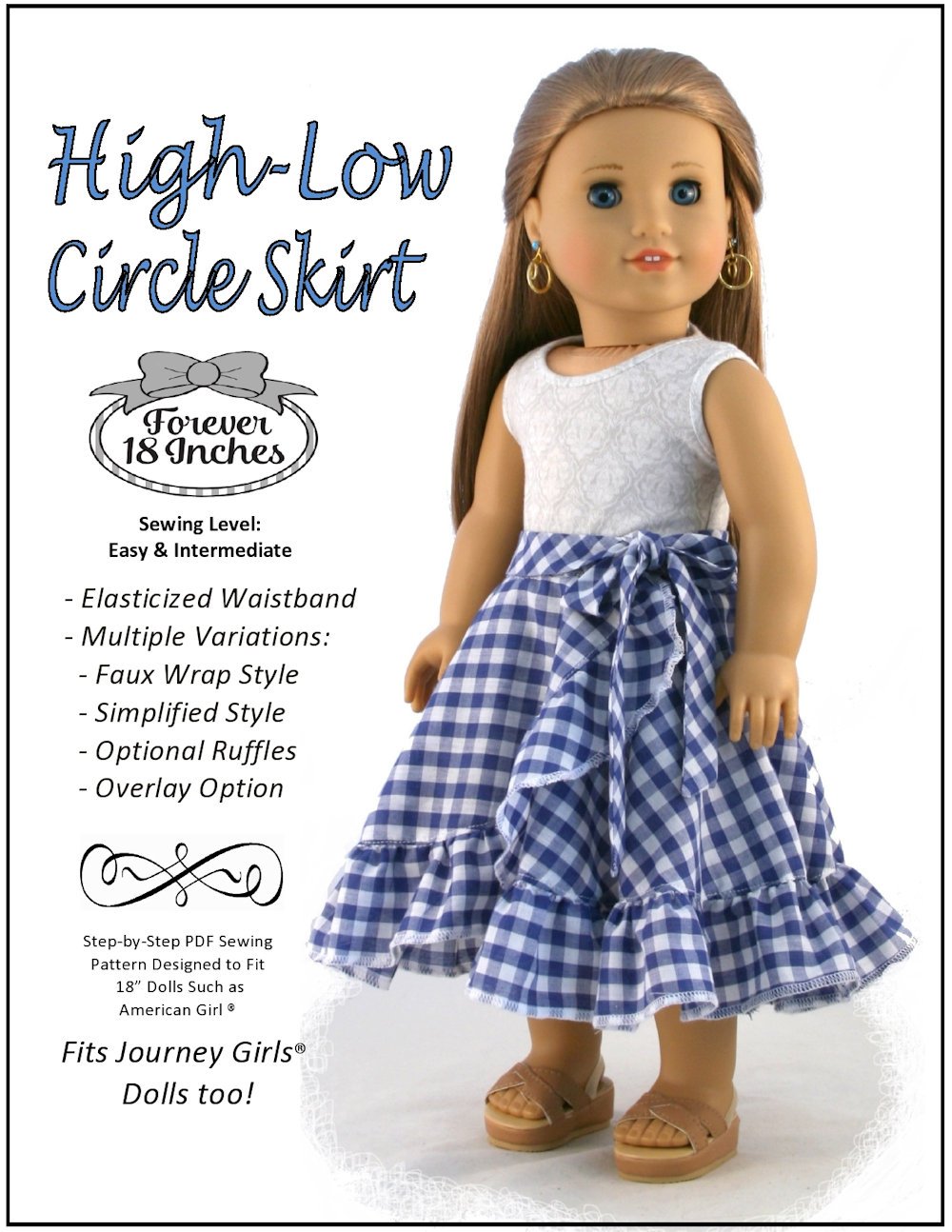 Forever 18 Inches 18 Inch Modern High-Low Circle Skirt 18" Doll Clothes Pixie Faire