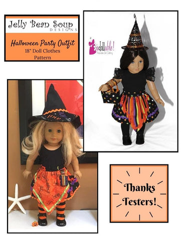 Jelly Bean Soup Designs 18 Inch Modern Halloween Party 18" Doll Clothes Pattern Pixie Faire