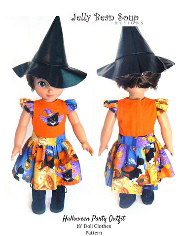 Jelly Bean Soup Designs 18 Inch Modern Halloween Party 18" Doll Clothes Pattern Pixie Faire