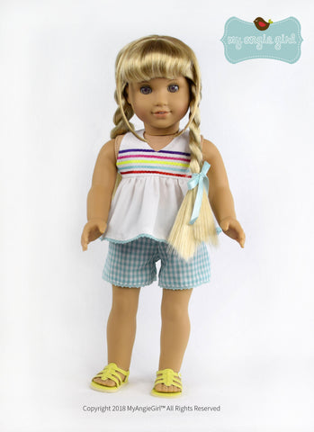 My Angie Girl 18 Inch Modern Halter Sun-Dress 18" Doll Clothes Pattern Pixie Faire