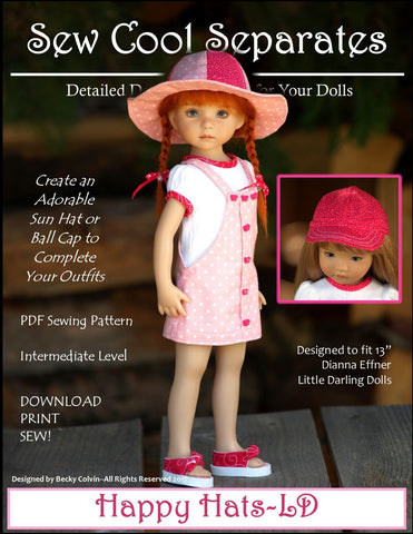 Sew Cool Separates Little Darling Happy Hats Pattern for Little Darling Dolls Pixie Faire