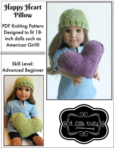 A Little Knitty Knitting FREE Happy Heart Pillow Knitting Pattern Pixie Faire