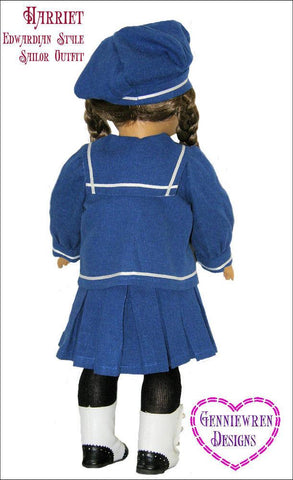 Genniewren 18 inch Historical Harriet - Edwardian Style Sailor Outfit 18" Doll Clothes Pattern Pixie Faire