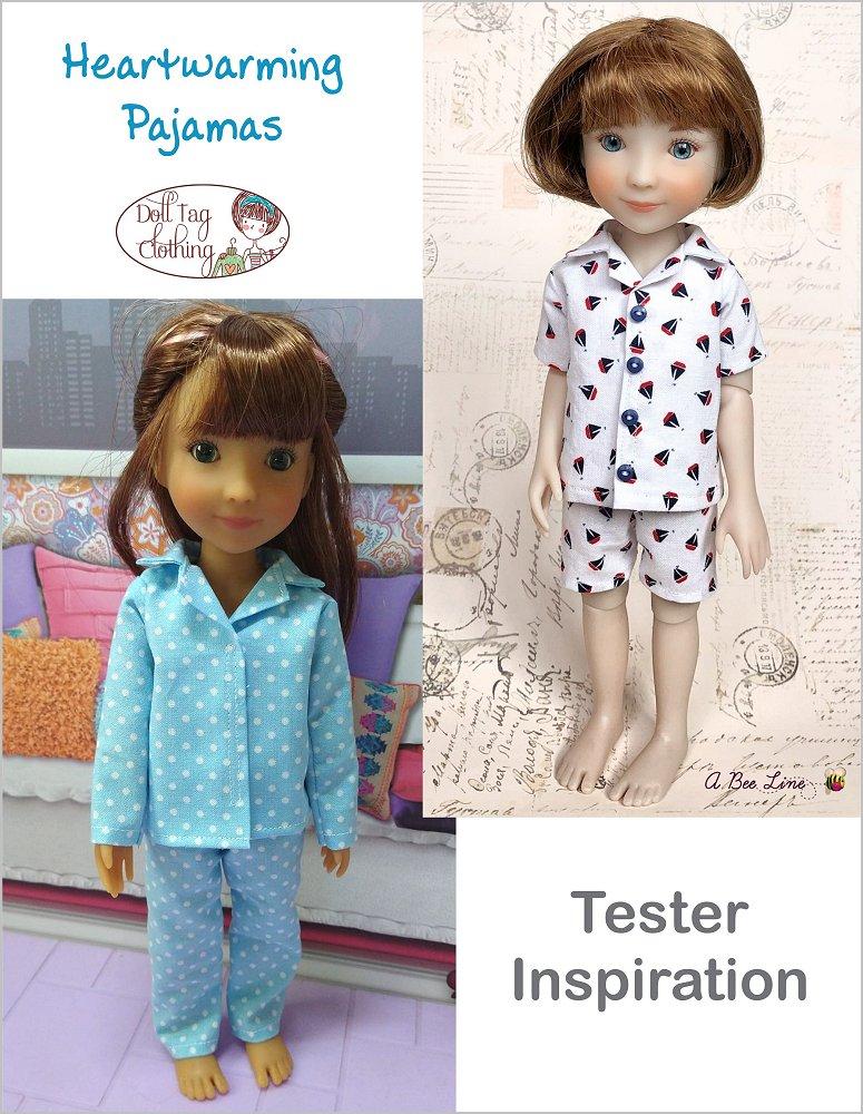 Doll Tag Clothing Heartwarming Pajamas Pattern For 12 inch Siblies Dolls