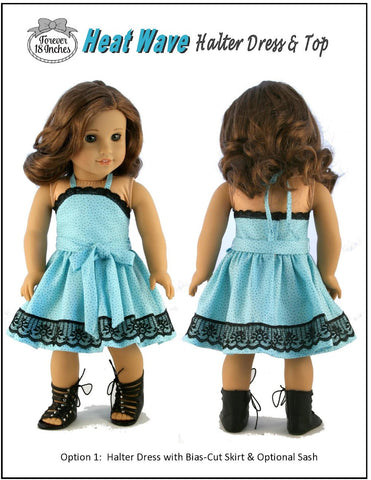 Forever 18 Inches 18 Inch Modern Heat Wave Halter Dress & Top 18" Doll Clothes Pixie Faire