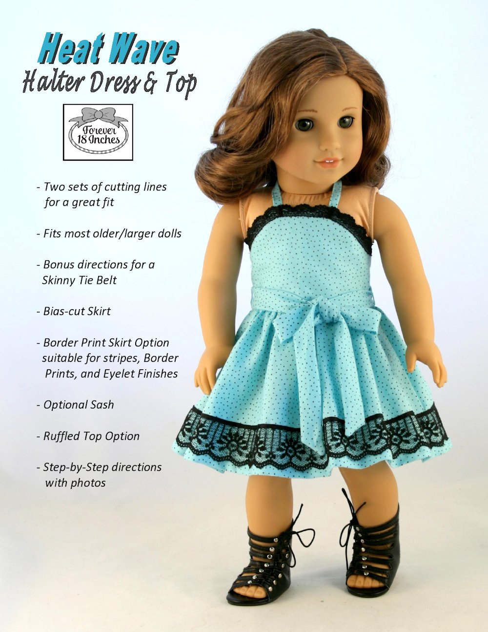 Forever 18 Inches 18 Inch Modern Heat Wave Halter Dress & Top 18" Doll Clothes Pixie Faire
