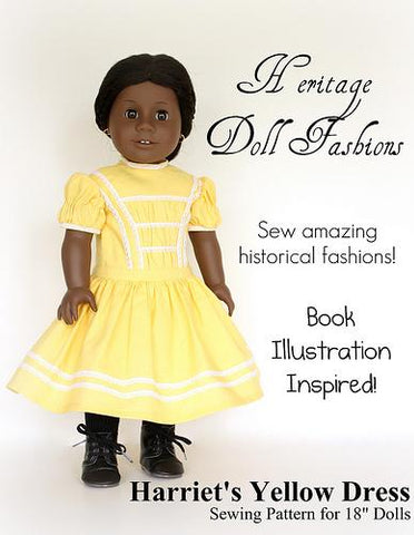 Heritage Doll Fashions 18 Inch Historical 1864 School Dress 18" Doll Clothes Pattern Pixie Faire