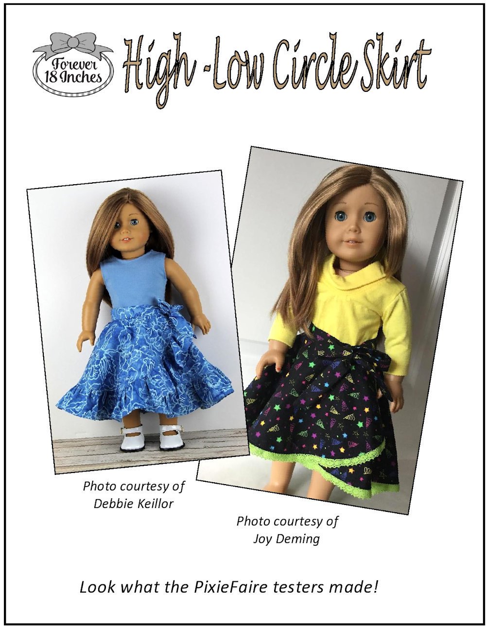 Forever 18 Inches 18 Inch Modern High-Low Circle Skirt 18" Doll Clothes Pixie Faire