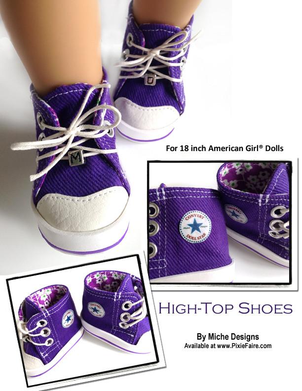 Miche Designs Shoes High Tops 18" Doll Shoes Pixie Faire