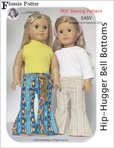 Flossie Potter 18 Inch Historical Hip-Hugger Bell Bottoms 18" Doll Clothes Pixie Faire